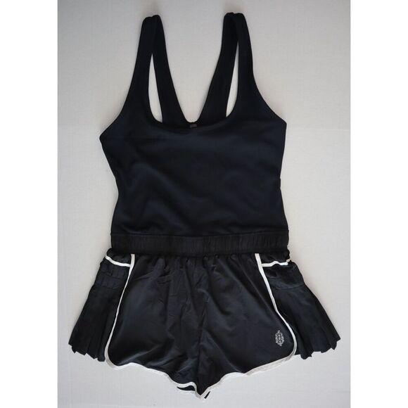 FP Movement OB2013308 Women's Sz S Black/White Easy Tiger Shortsie Romper - Picture 1 of 9